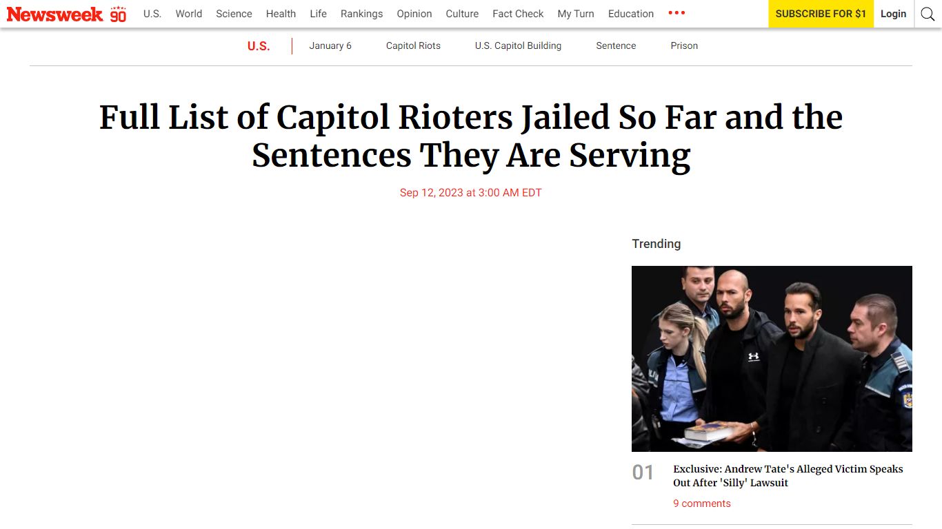 Full List of Capitol Rioters Jailed So Far and the Sentences ... - Newsweek